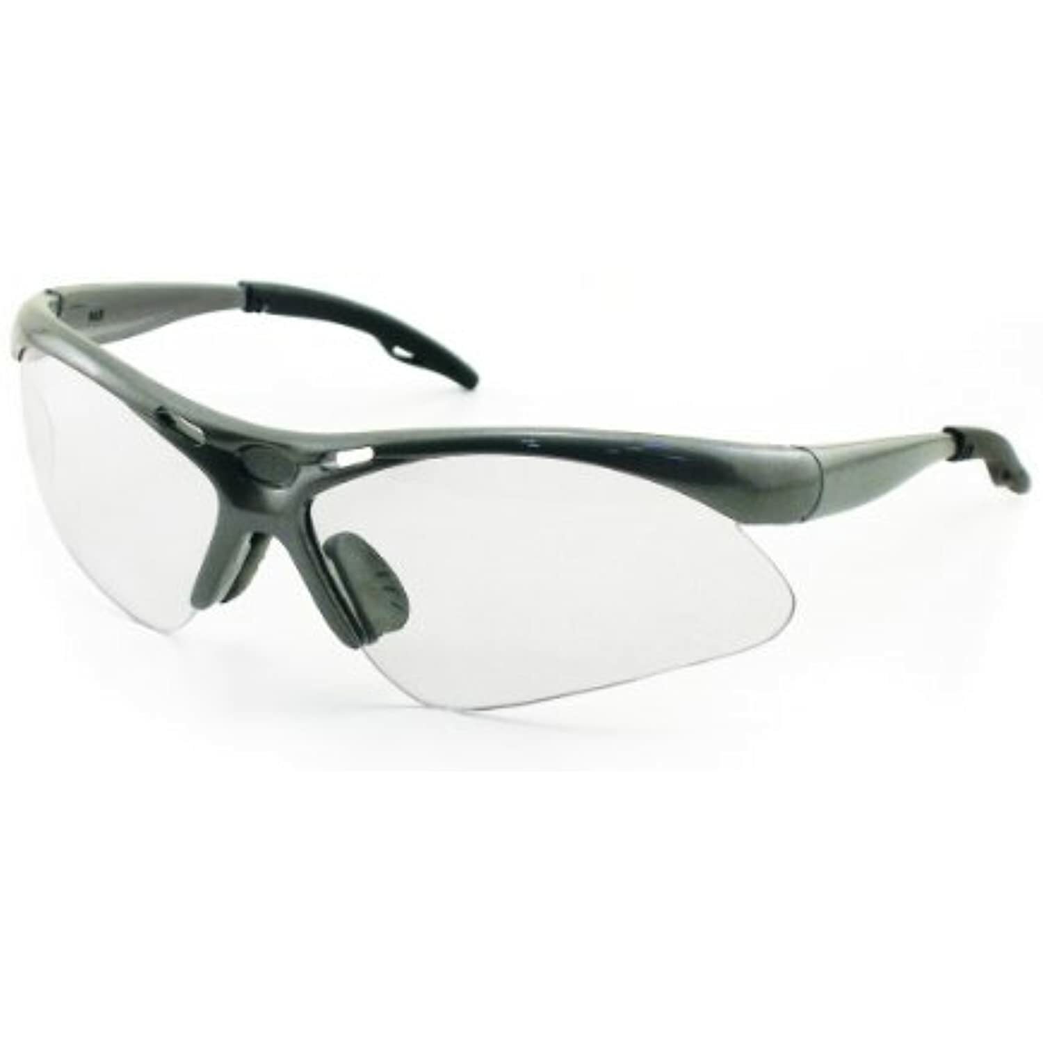 SAS Safety 540-0100 Diamondback Eyewear with Polybag, Clear Lens/Silver Frame