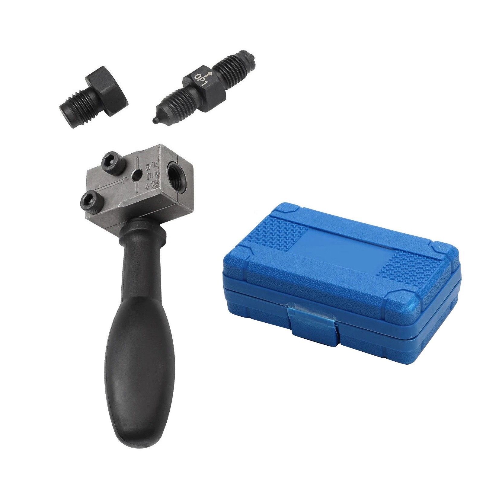 3/16″ Pipe Flaring Tool Set with Rust-Resistant Adapters for Workshop Use & Case