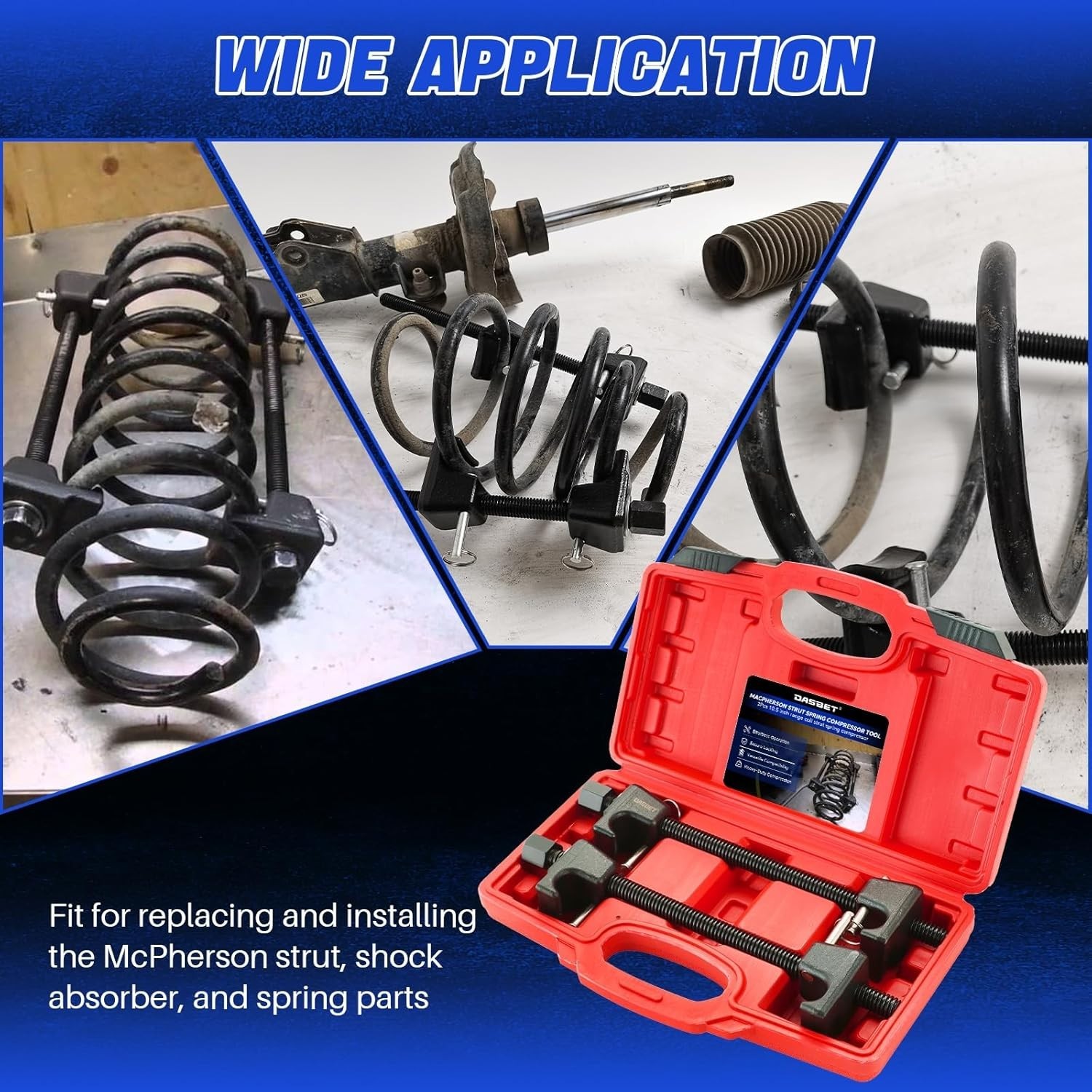 Macpherson Strut 2PCS Coil Spring Compressor Tool Kit with 10.5in Range for Susp