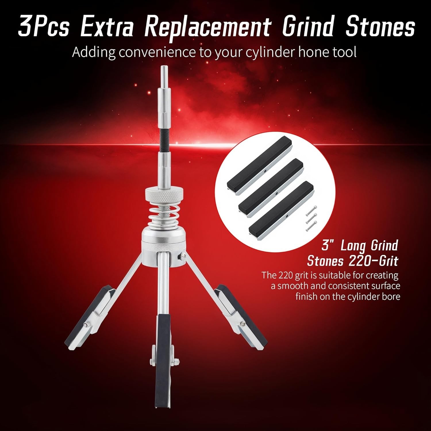 Cylinder Hone Tool, Adjustable Engine Cylinder Honing Tool for Grinding Holes…