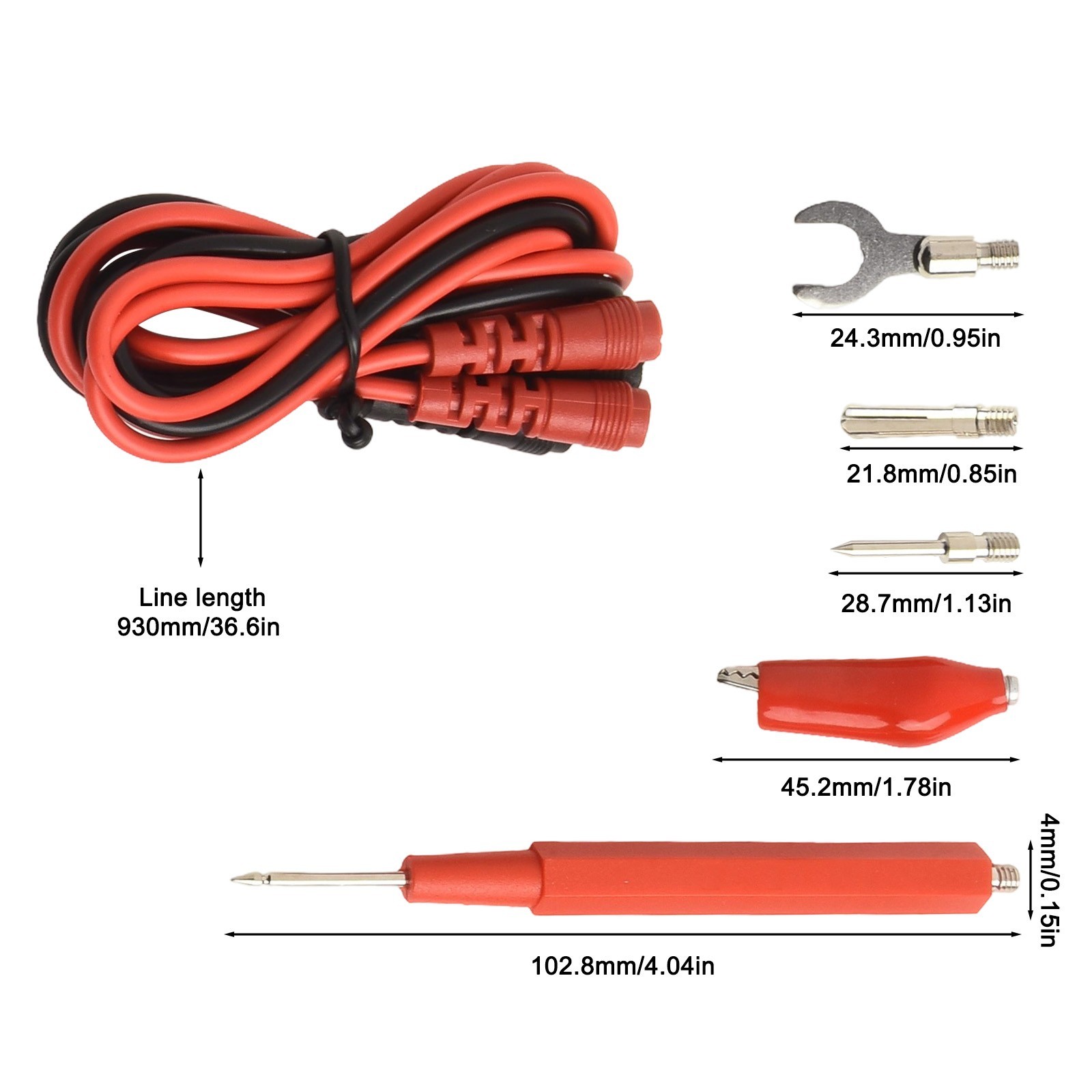 Efficient 16PCS Digital Multimeter Testing Leads with Clip Attachments