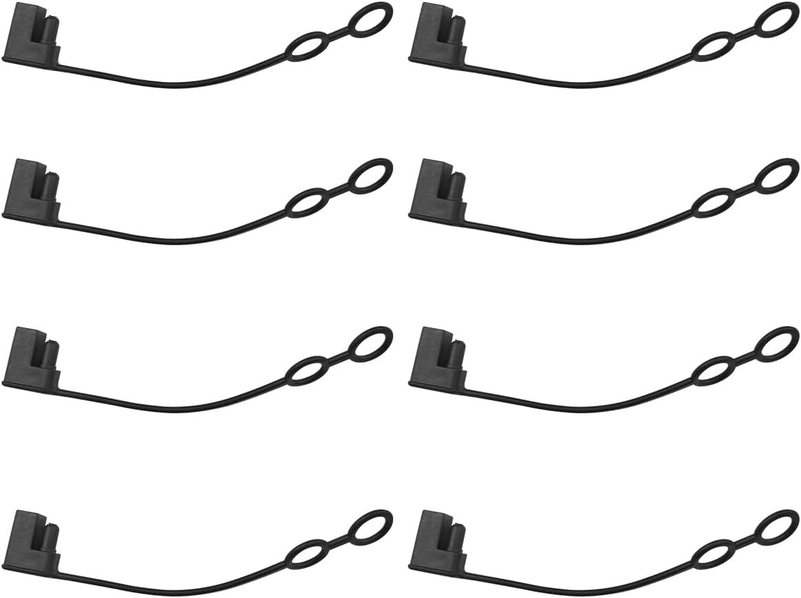2 Pin Plug Replacement Weather Cap, SAE Waterproof Dust-Proof Black-8PCS