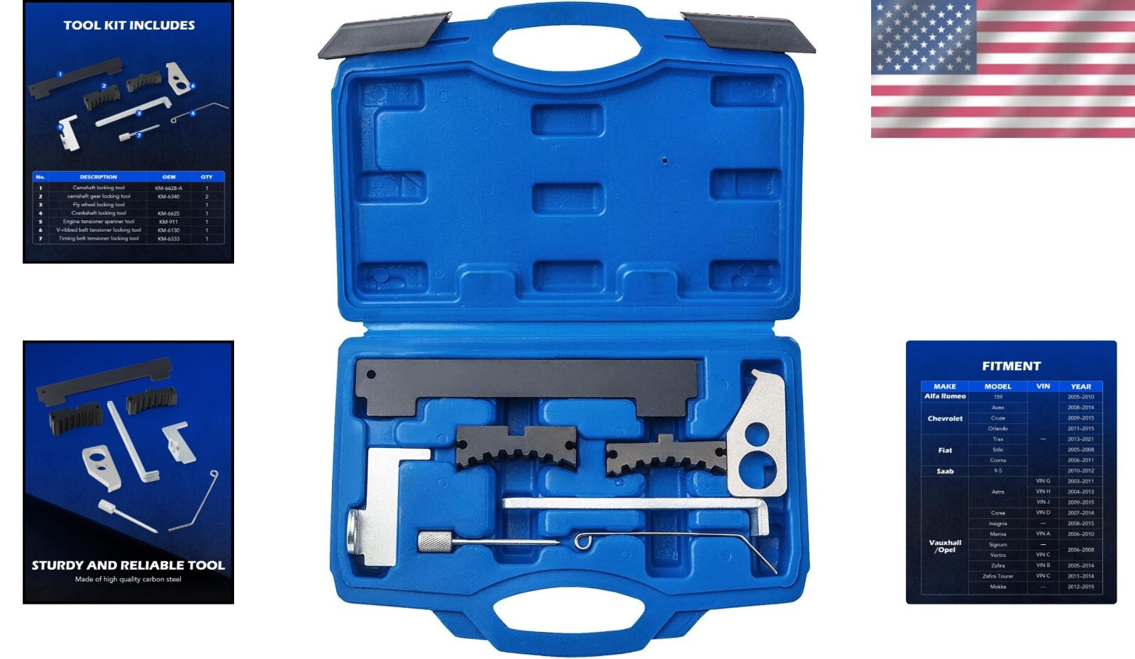 Engine Timing Tool Kit – Camshaft Locking Tools for Chevy, Fiat, Alfa Romeo