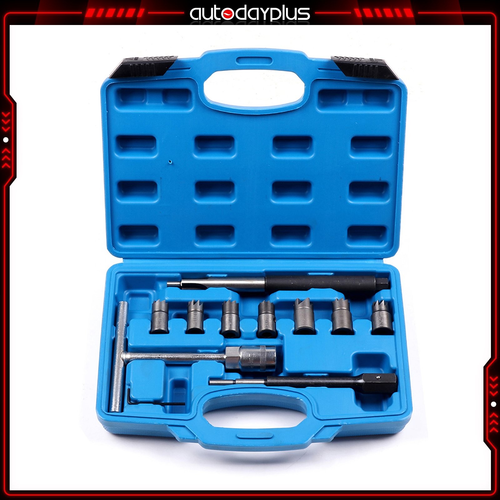 Diesel Injector Seat Cutter Set clean & decarbonise 10 pcs 15mm-21mm Reamers