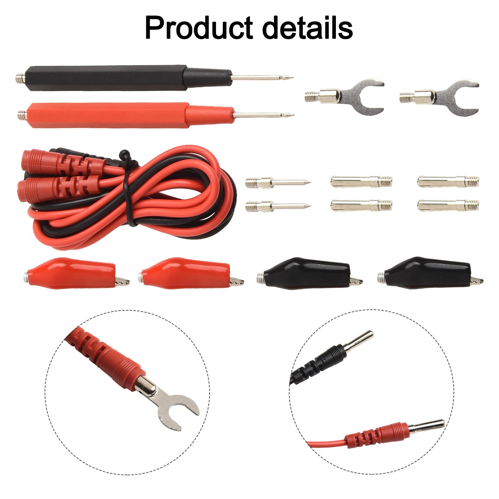 Efficient 16PCS Digital Multimeter Testing Leads with Clip Attachments