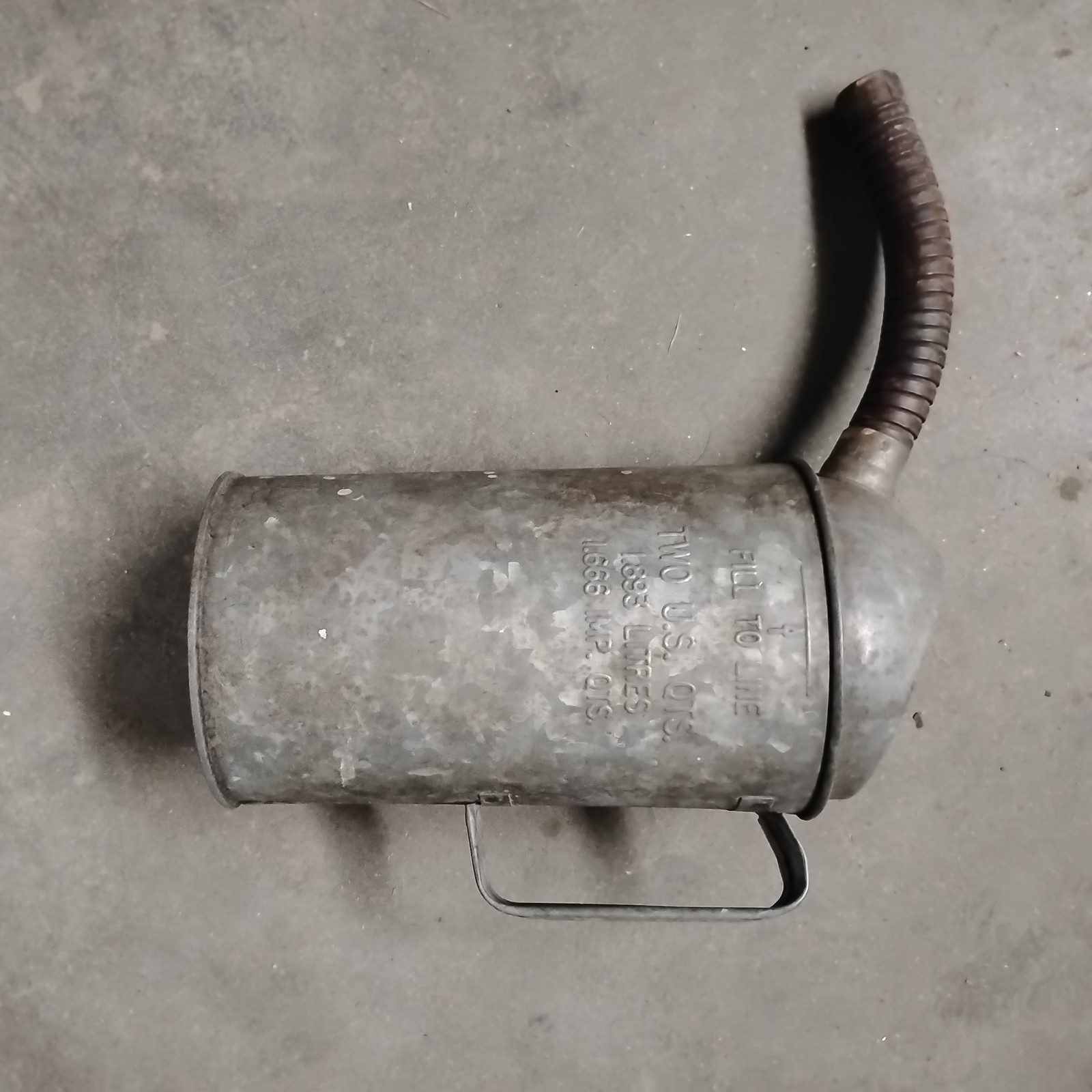 vintage Galvanized Measure Can with Flexible Spout –