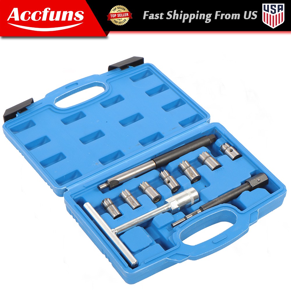 New Diesel Injector Seat Cleaner Tool Diesel Injector Seat Cutter Auto Set 10pcs