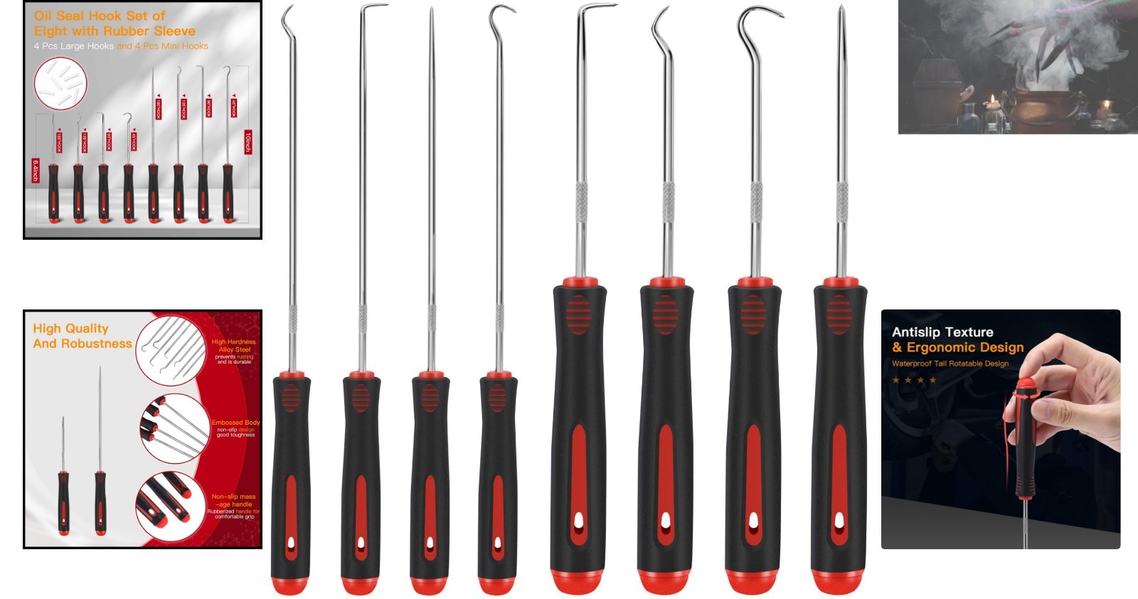 Ergonomic 8-Piece Pick Tool Set – Durable Alloy for Automotive & Mechanical Use