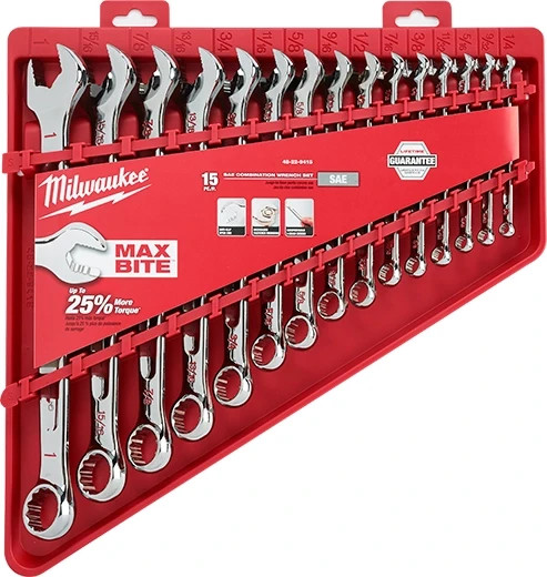 Milwaukee 48-22-9415 15pc Combination Wrench Set – SAE (AUTH USA DEALER!)