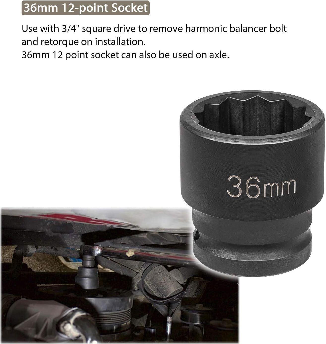 22100 Flywheel Locking Tool 36mm 3/4″ Drive Socket Holder Bolt Fit 6.6L Duramax