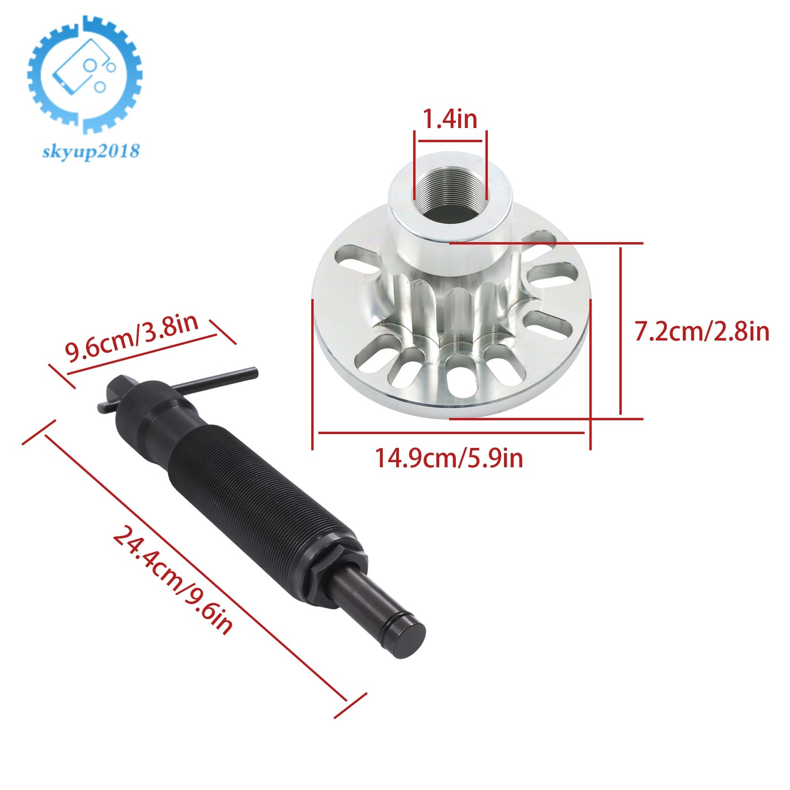 10 Ton Hydraulic Wheel Hub Drive Press Shaft Puller Power 4 and 5 Stud Hubs Bolt
