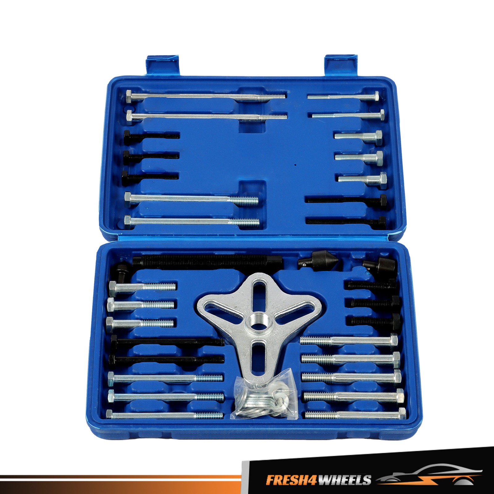 46pcs Harmonic Balancer Puller Tool Set Gear Pulley Steering Wheel Removal Kit