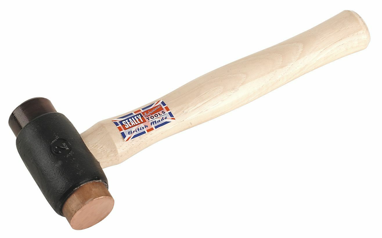 Sealey CRF25 Copper/Rawhide Faced Hammer 2.25lb Hickory Shaft