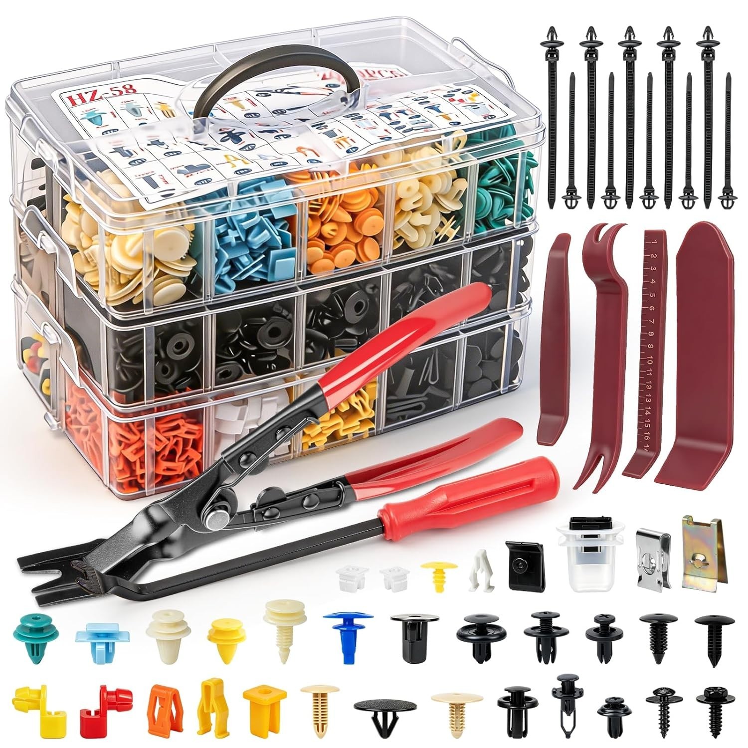 Durable 2080PCS Car Repair Kit with Multi-Vehicle Compatibility & Organizer