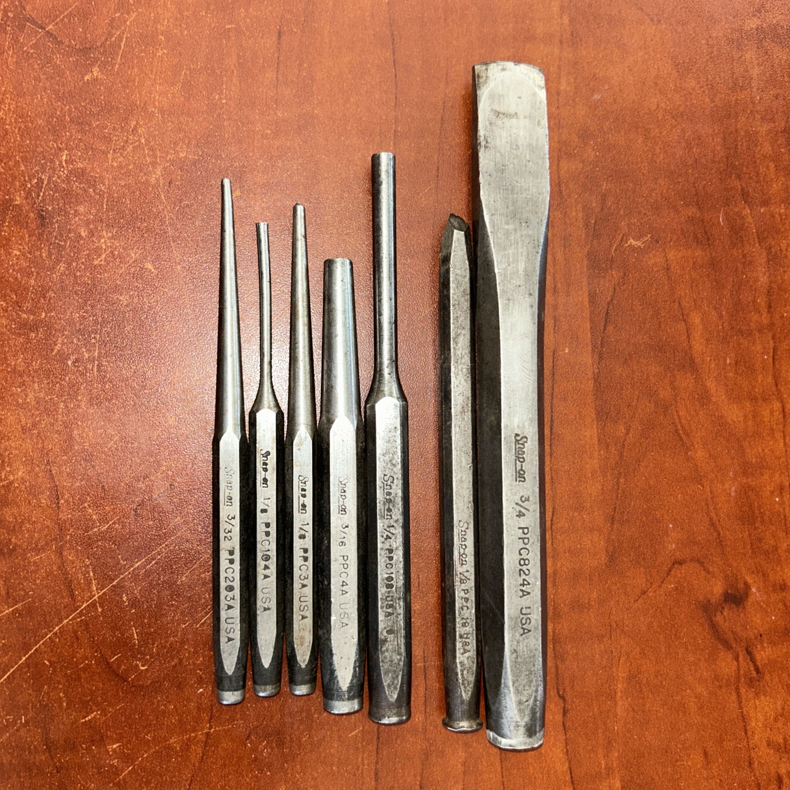 Snap On Chisels and Punches; PPC824A PPC19 PPC108 PPC4A PPC3A@2 PPC104A PPC203A