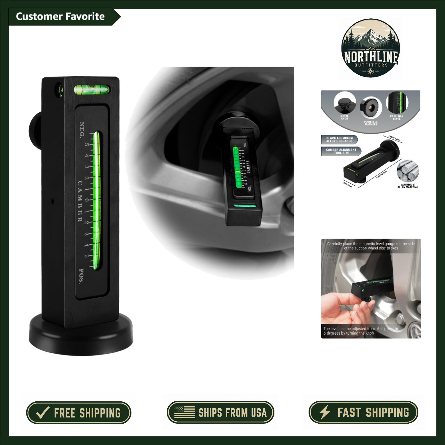 Efficient Automotive Camber Gauge – High Precision Magnetic Tool for Cars & SUVs