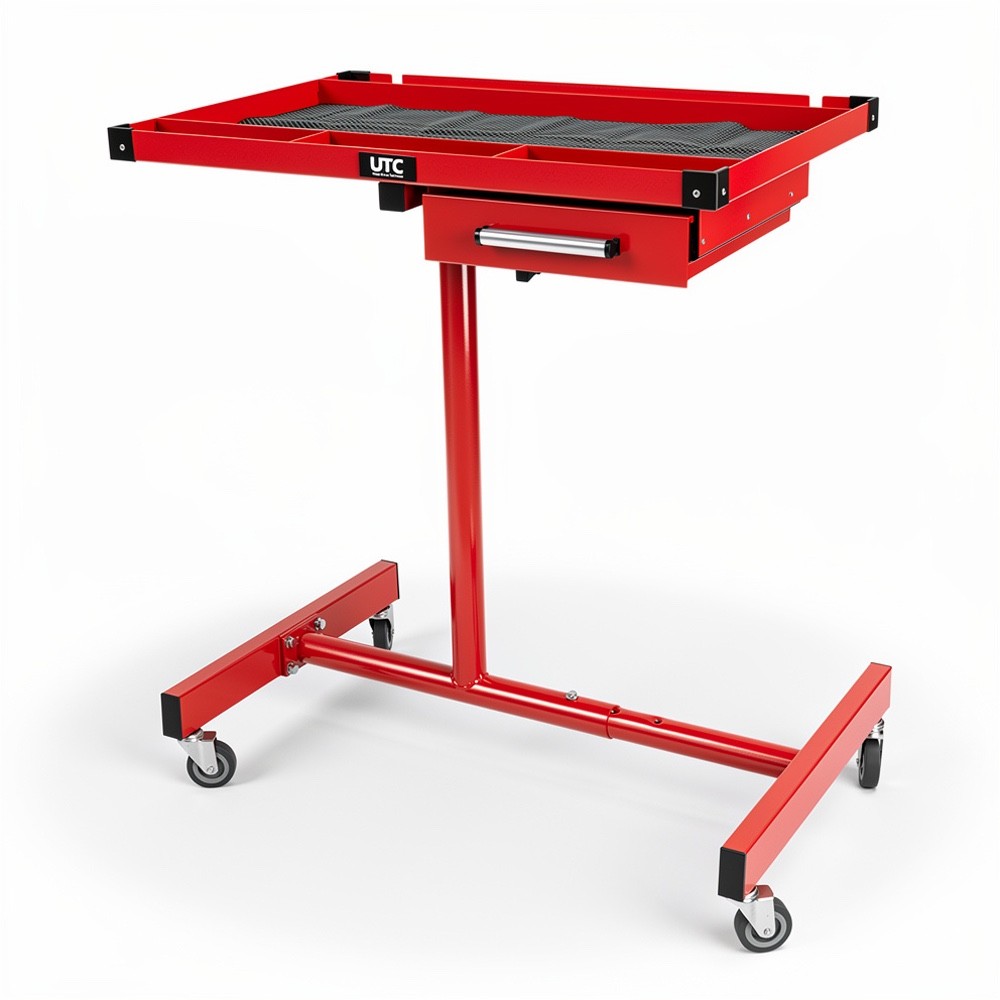 Adjustable Height Workshop Table with Drawer Mobile Workbench Trolley NEW! UK