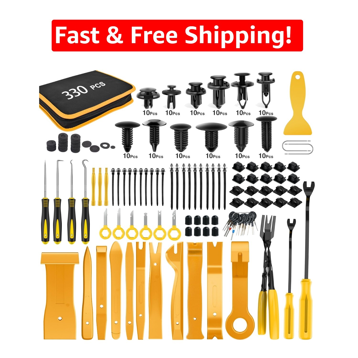 Comprehensive 330-Pcs Push Pin and Clip Remover Tool Set for Effortless Repairs
