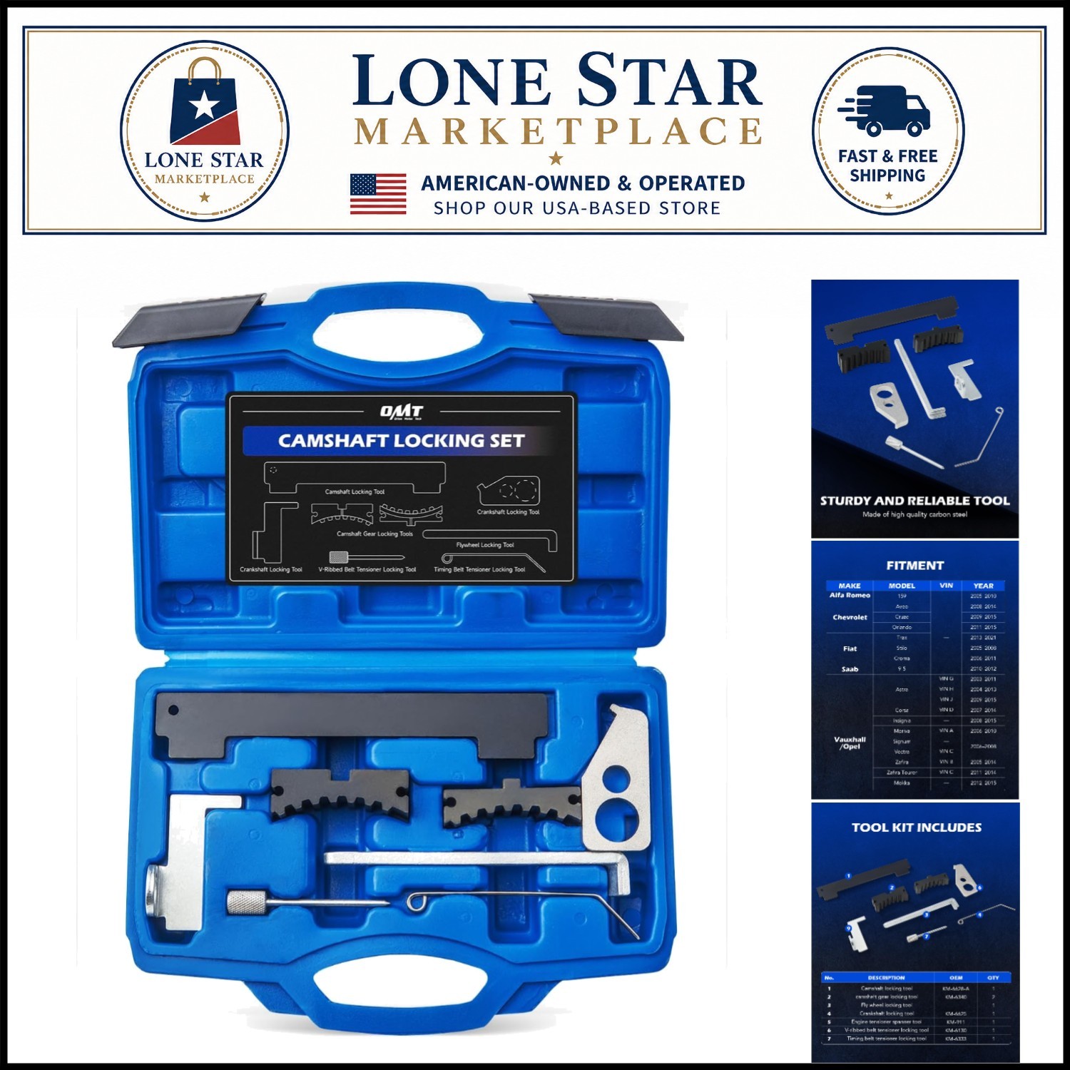Versatile Camshaft Locking Tool Kit – 8-Piece Set for Chevy, Fiat, & Alfa Romeo