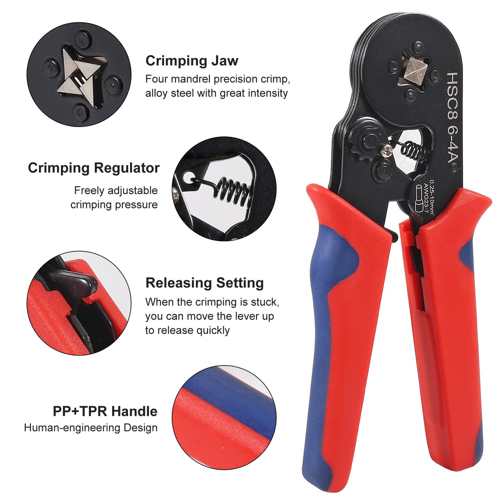 Ferrule Crimping Tool Kit with 1200pcs Wire Terminals Chrome