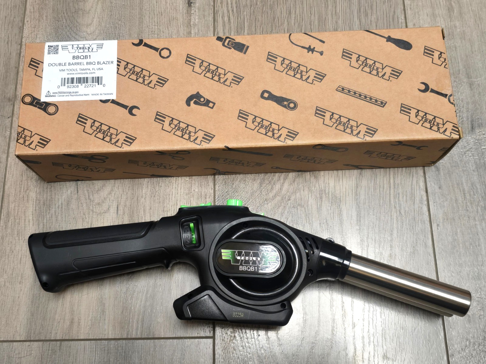 VIM Tools Double Barrel BBQ Blazer, Butane Torch and Air Blower #BBQB1