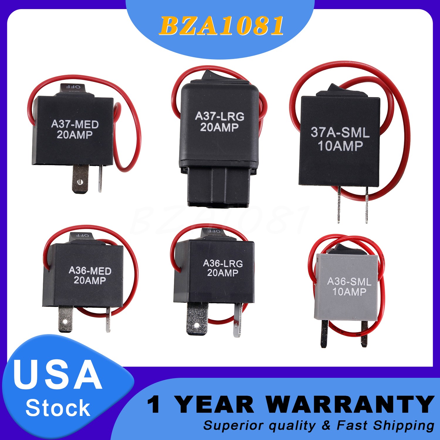 9038A Relay Bypass Switch Kit Fuel Pump Bypass Kit Relay Tester (6 Pack)