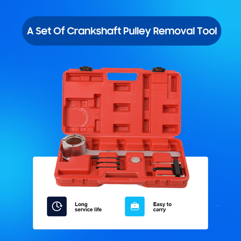 Engine Crankshaft Pulley Removal Tool Universal Crank Puller Installer Hold Set