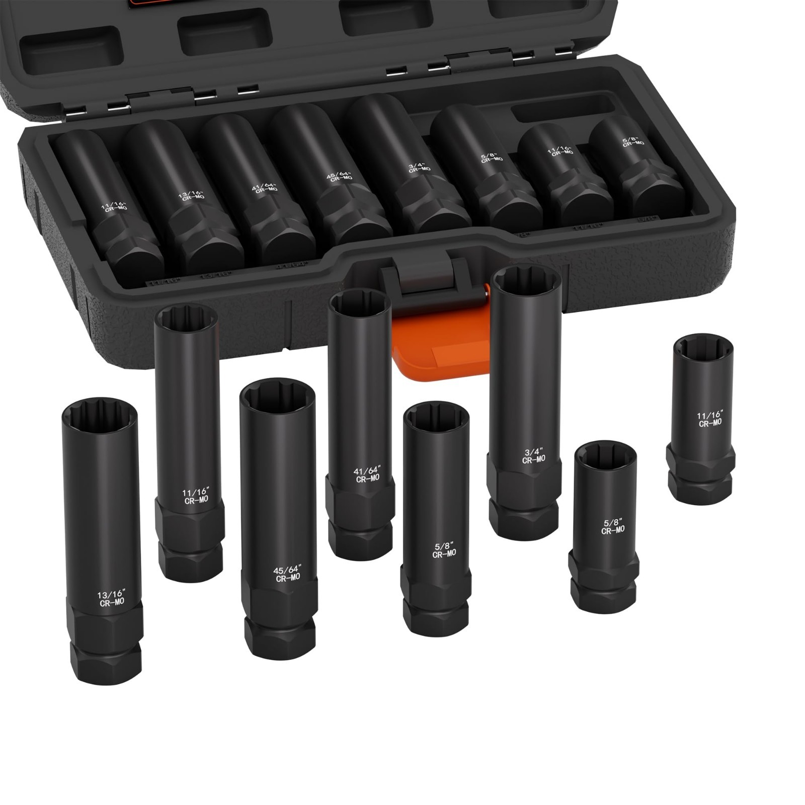 8-Piece Spline Lug Nut Removal Tool Set – Master Key for Stripped Rusted Wheel L