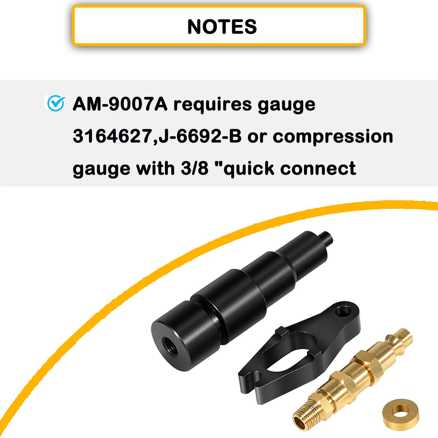 9007A Compression Test Adapter Test Gauge Tool for 5.9L 6.7L Dodge Ram Cummins