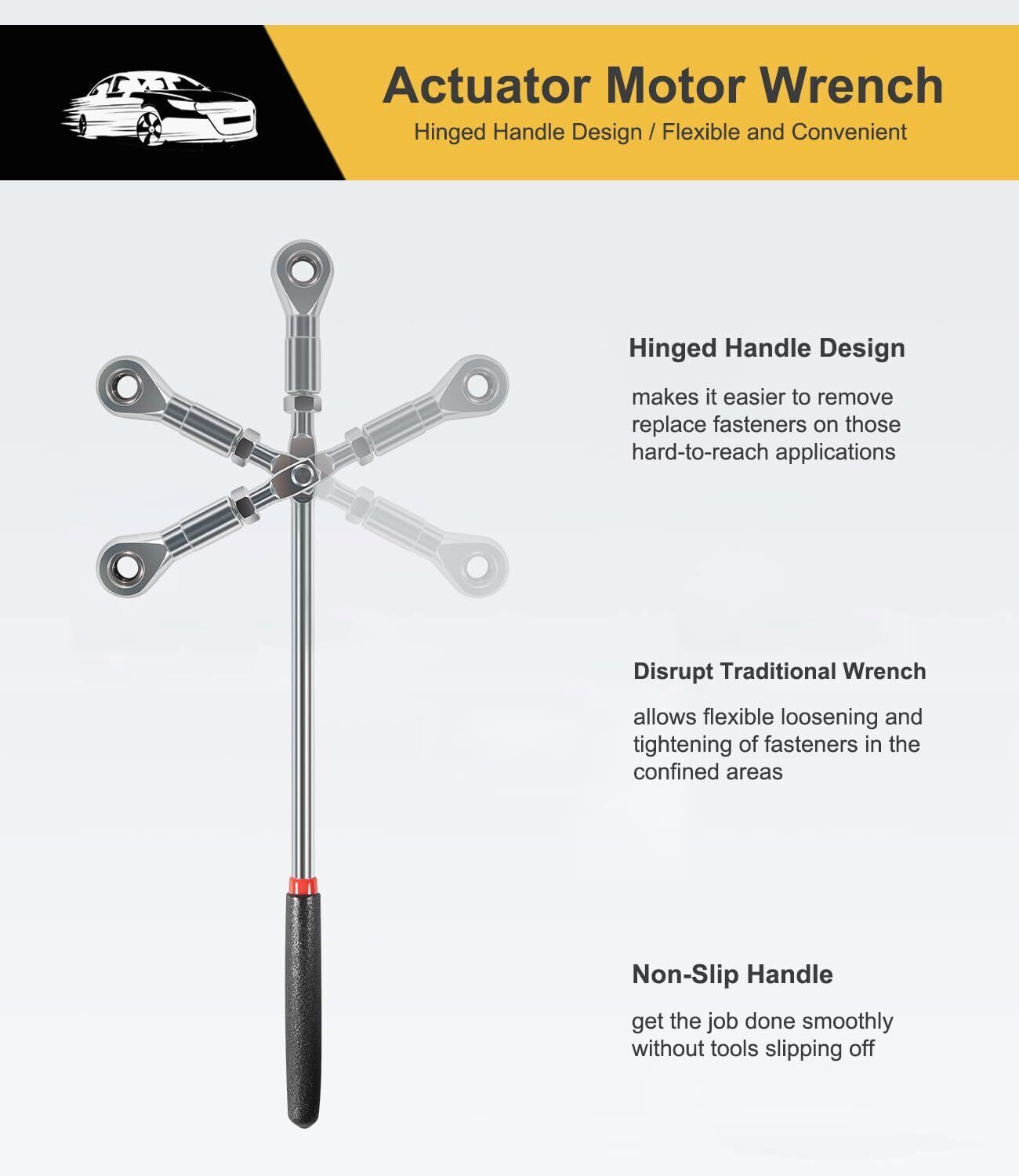 64180 Actuator Motor Ratchet Wrench Set 5.5mm 7mm 8mm Socket For Lisle Tool