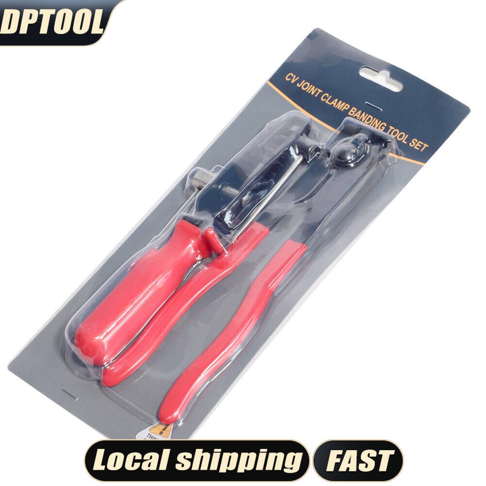 2PC CV Joint Ear Clamp Boot Crimp Pliers Kit Hose Clamp Crimping Tool Set