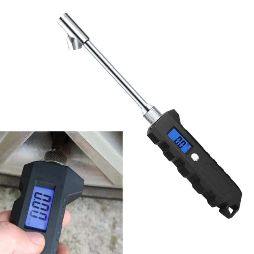 Heavy Duty Dual Head Digital Tire Pressure Gauge for Truck RV with Flashlight
