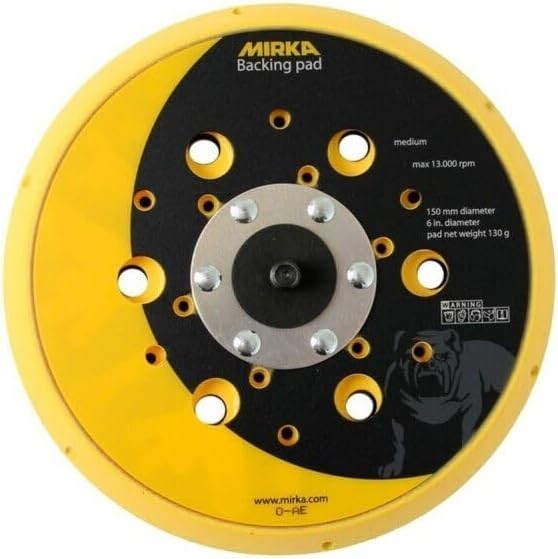 Mirka 6″ Hook & Loop Backing Pad 48 Hole Medium Vacuum Sanding Pad