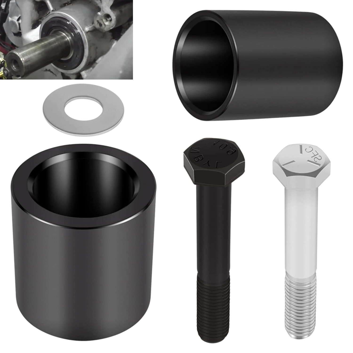 Black-Steel Front Oil Seal & Wear Sleeve Installer Tool Set Replace to JDG10549