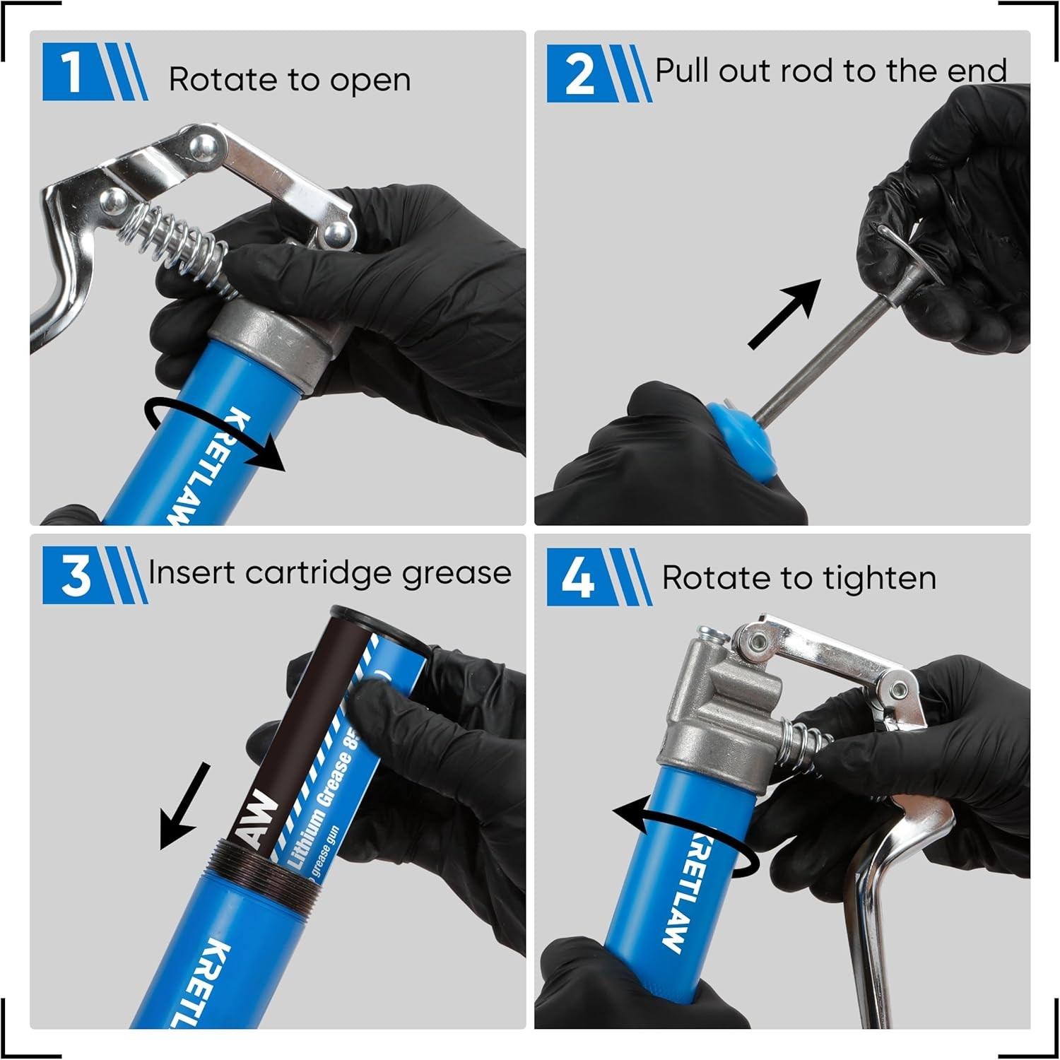 Mini Grease Gun (3000PSI) with Double 3oz Cartridge and 12” Flex…