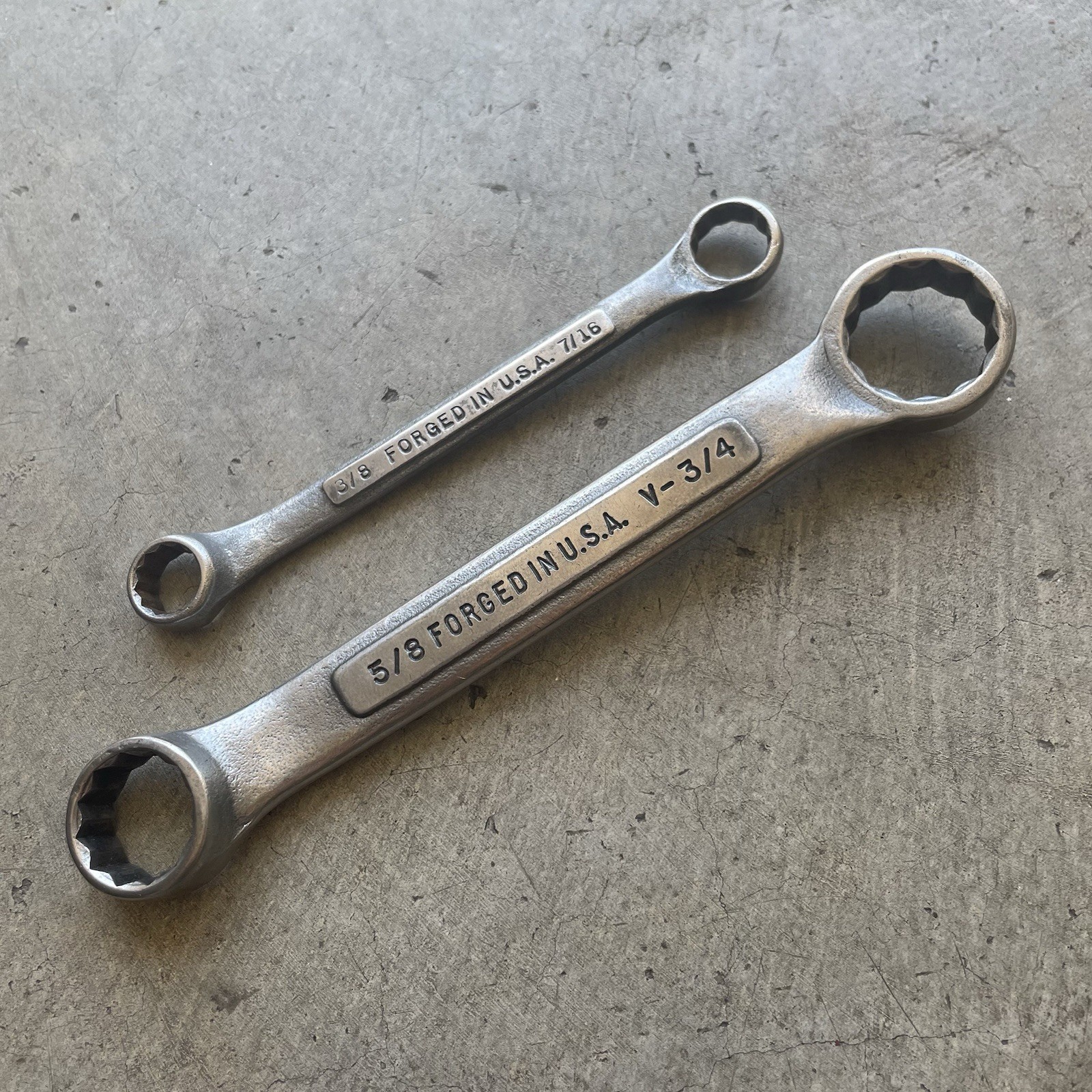 Vintage Craftsman USA 2 Piece Stubby Double Box End SAE Wrench Set V Series