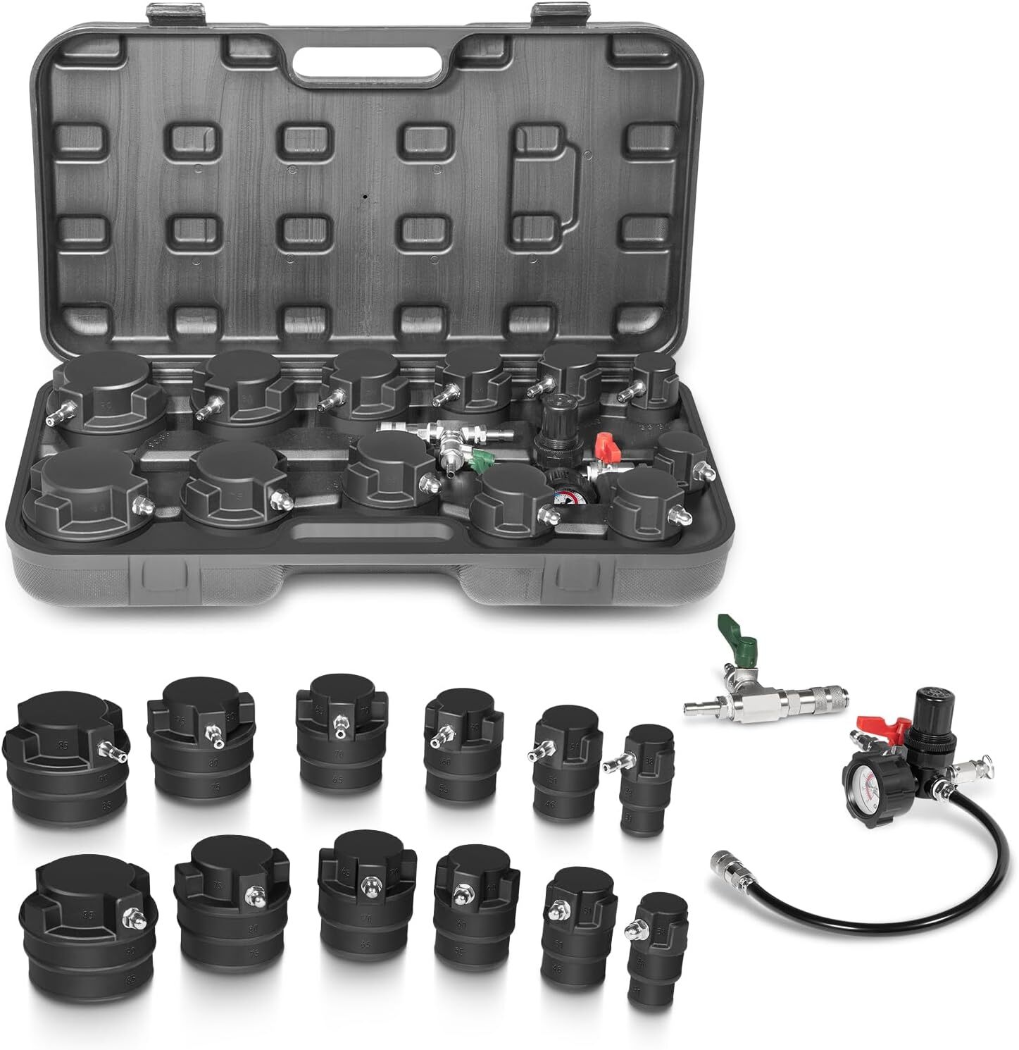 69910 Turbo Air System Test Kit with Smoke Adapter 1-1/4” to 3-1/2” with Case