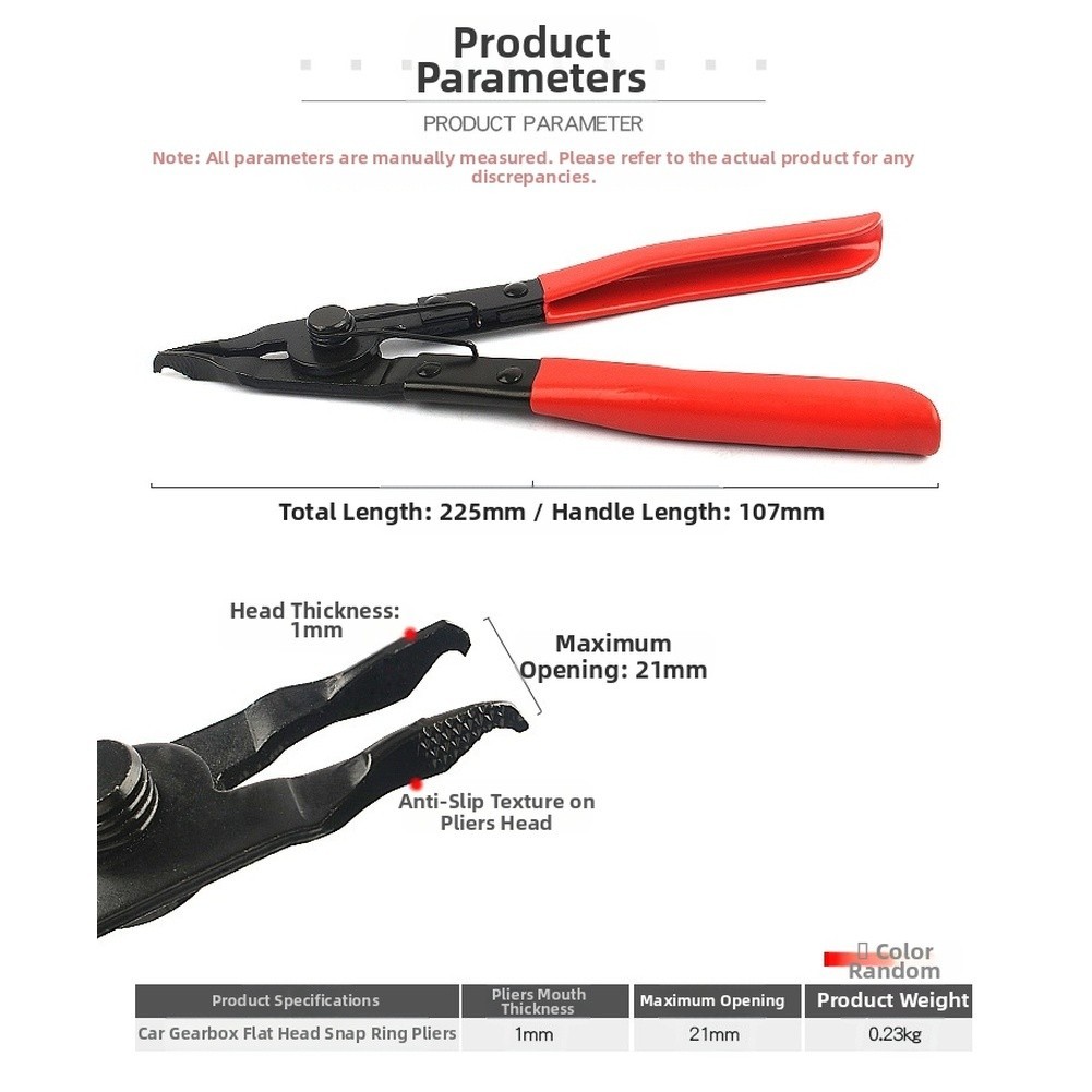 Flat Head Circlip Pliers External Snap Ring Pliers For Transmission Use