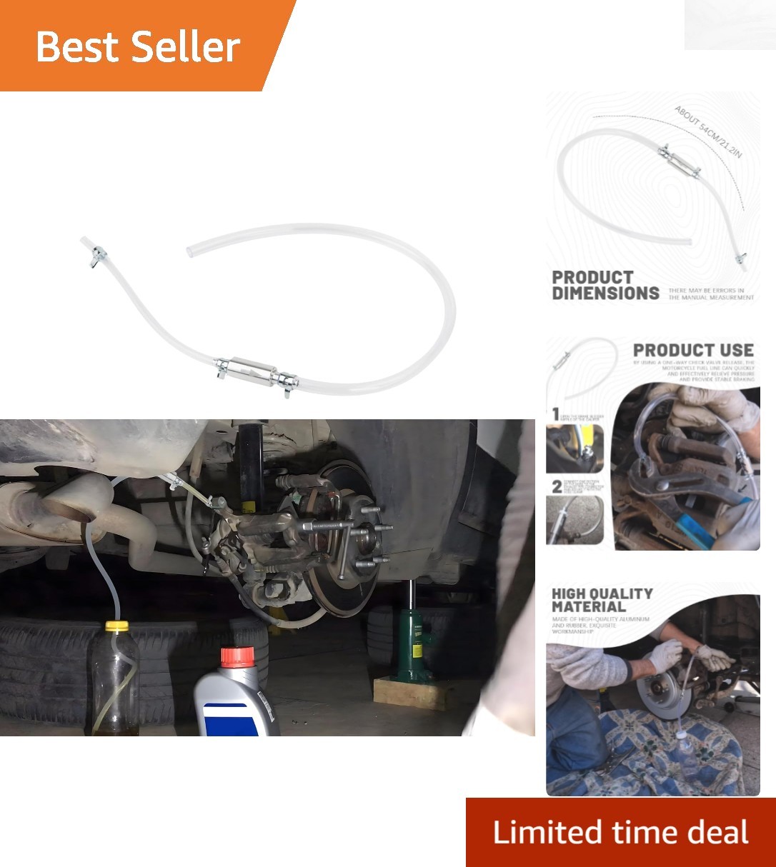 Universal Brake Bleeder Kit – Aluminum & Rubber, Easy Maintenance for Vehicles
