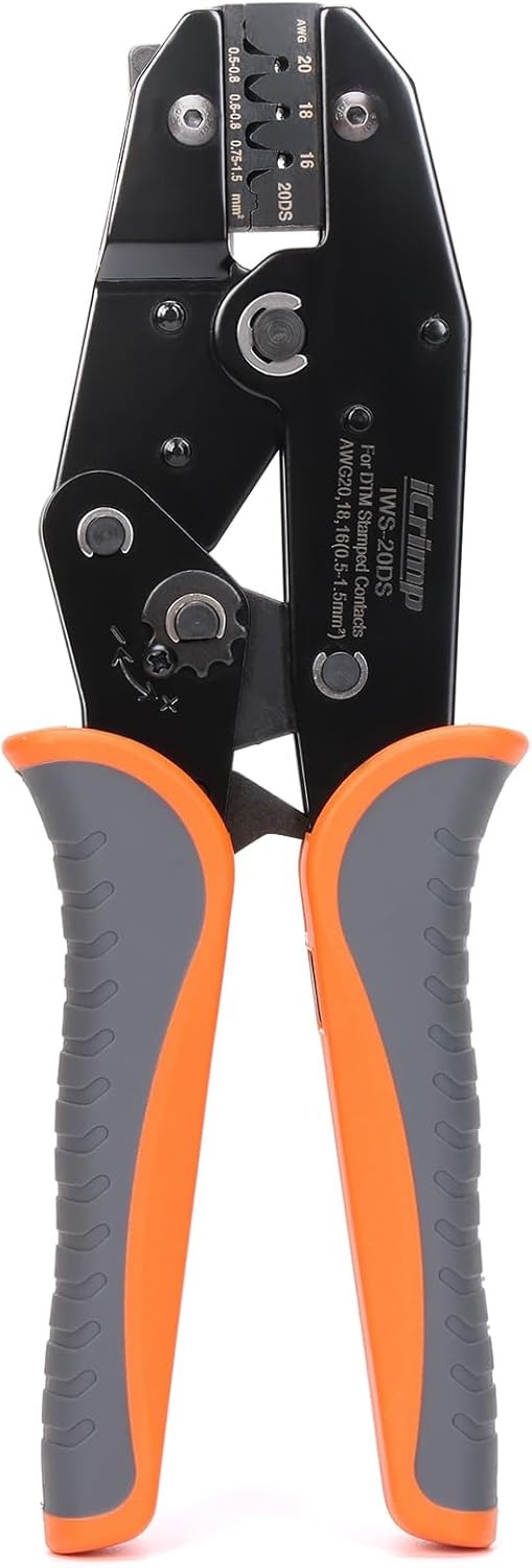 iCrimp Ratchet Deutsch Crimp Tool for DT Connector, Open Orange