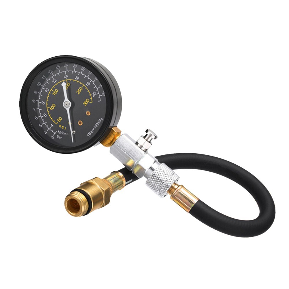 Automotive Cylinder Compression Tester Kit 0-300 PSI Metal Plastic Build