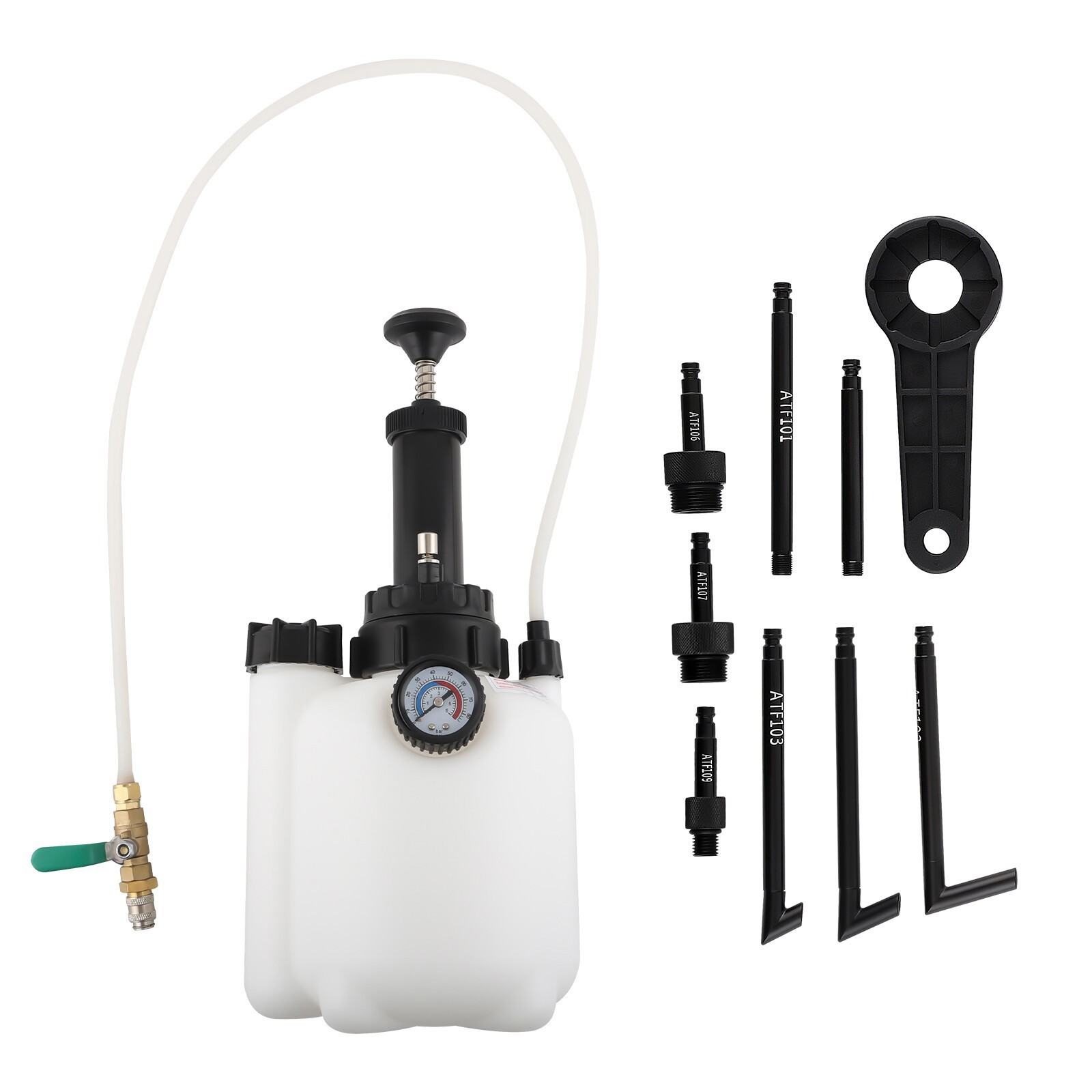 3L Transmission Oil Filling Tool System Fluid Pump Manual With 8 x ATF Adaptors