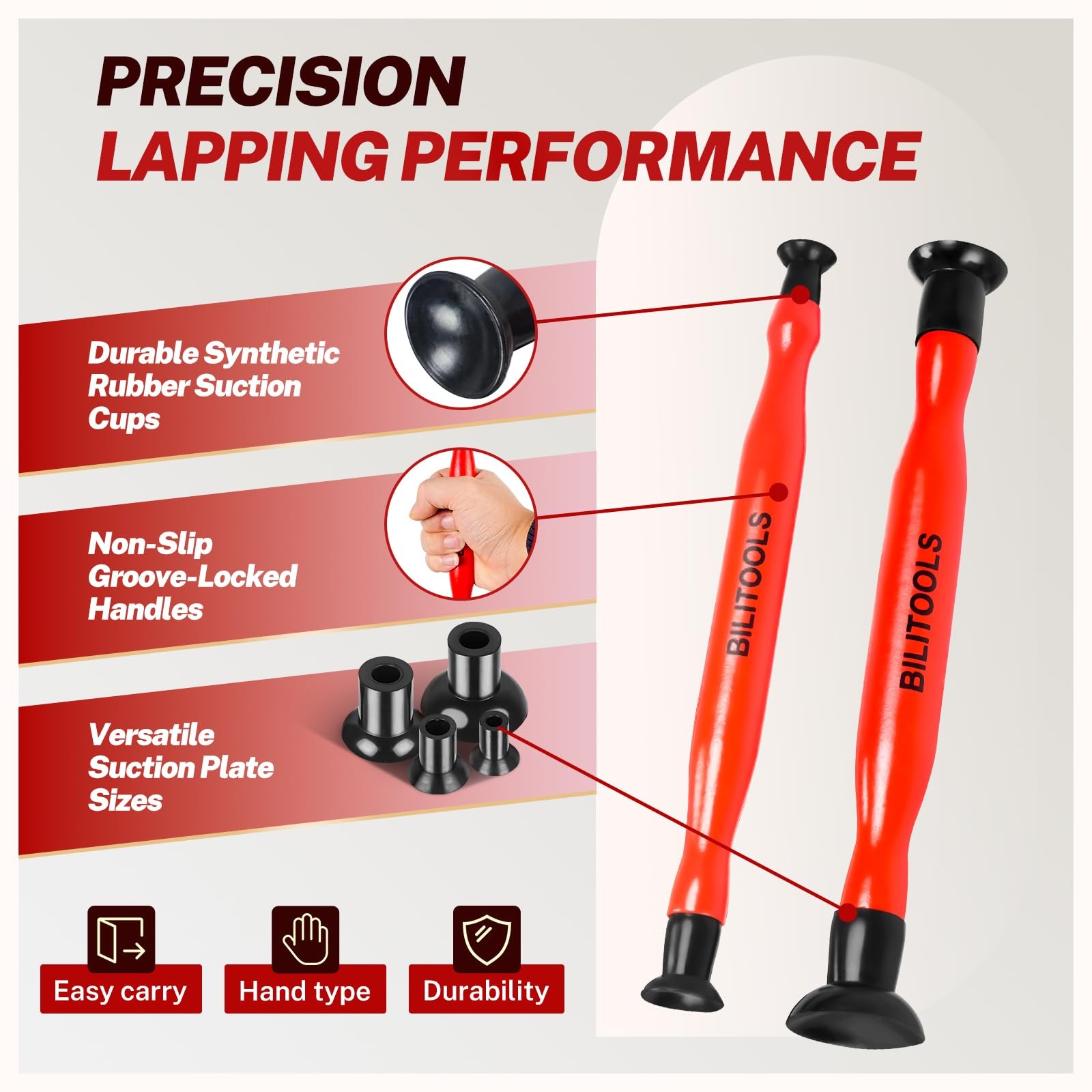 2PCS Valve Lapping Kit with 8 Suction Plates for Engine Repair Tools