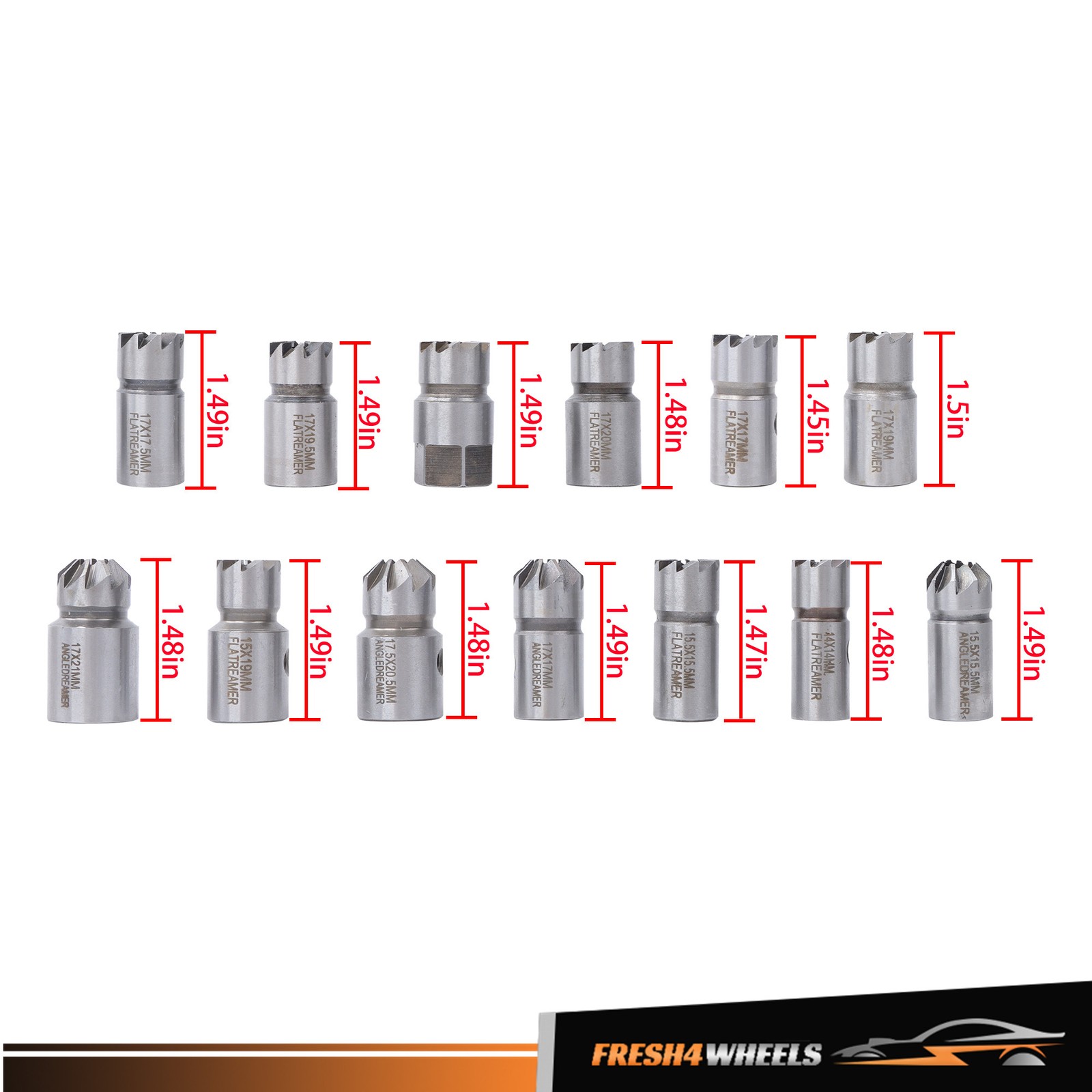 Universal Diesel Injector Seat Cutter Cleaner Injector Reamer Tools Set 17pcs