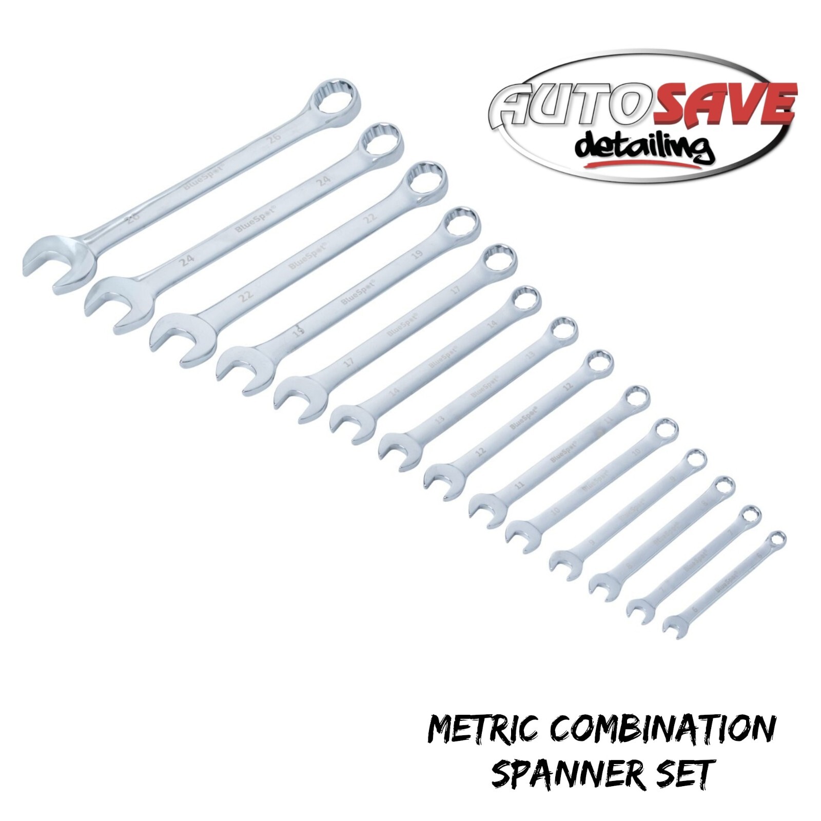 BlueSpot – 14 PCE Metric Combination Spanner Set (6-26mm)