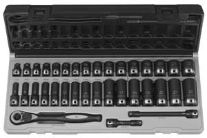 Grey Pneumatic 81635MRD 3/8″ Drive 6 Point 35 Pc Metric Std & Deep Duo Skt Set