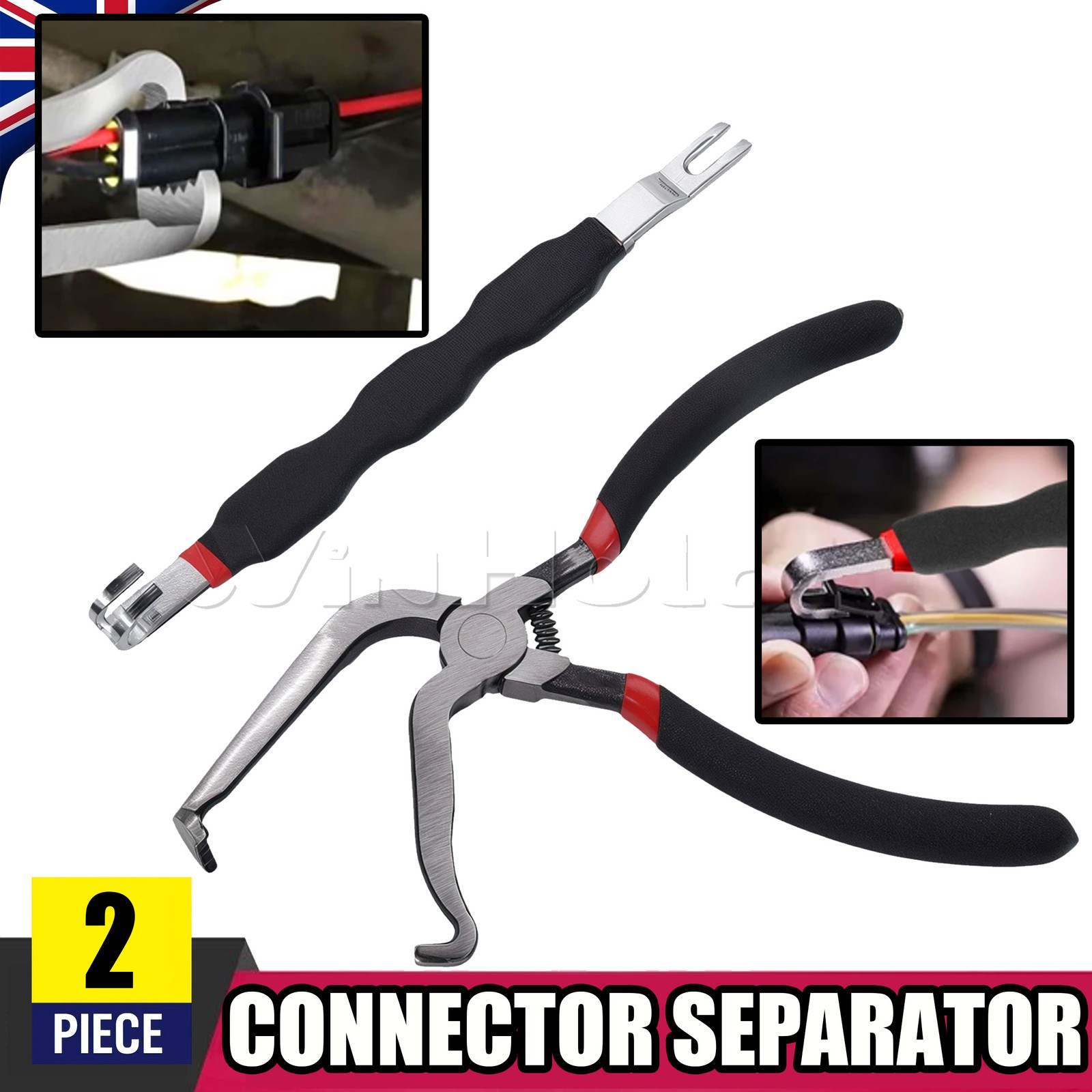 2X Electrical Disconnect Pliers Connector Separator Terminal Plug Removal Black