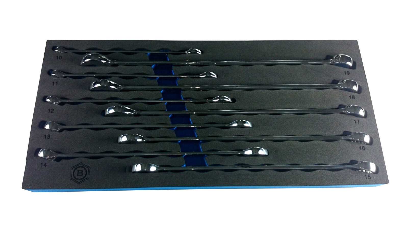 Britool Hallmark Extra Long Combination Spanner Set 10-19mm in Foam