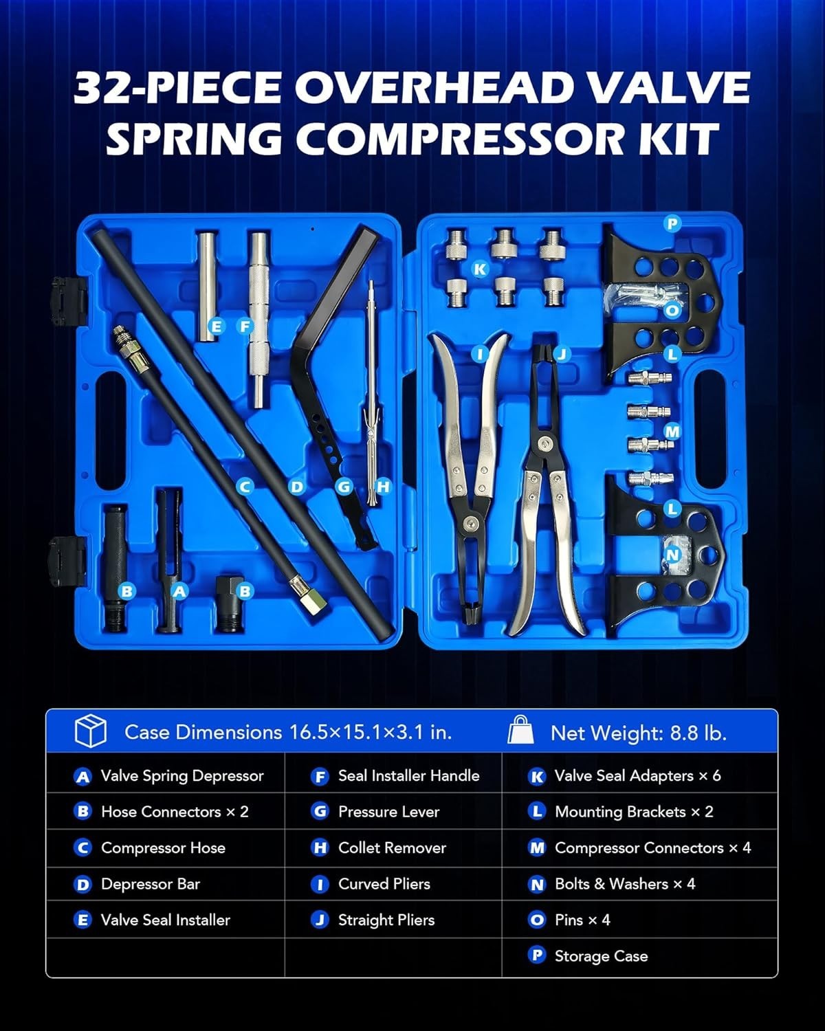 Effortless Valve Spring Remover & Installer Set for Gasoline & Diesel Engines