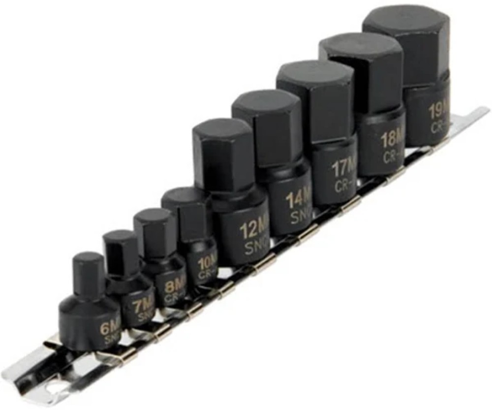 Performance Tool 9pc Impact Metric Hex Bit Socket Set (W38964)